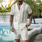 Mens Fashionable Printed Casual Shirt Set