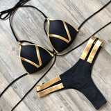 Sexy Halter Push Up Brazilian Bikini 2025 Women Bandage String Swimsuit Female Swimwear Two Pieces Bikini Set Bathing Suit Swim