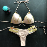 Sexy Halter Push Up Brazilian Bikini 2025 Women Bandage String Swimsuit Female Swimwear Two Pieces Bikini Set Bathing Suit Swim