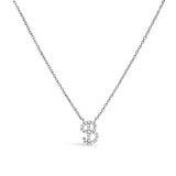 10K White Gold Diamond Accent "A" Initial Script Style Pendant Necklace