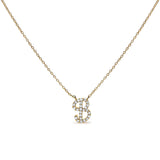 10K White Gold Diamond Accent "A" Initial Script Style Pendant Necklace
