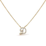 10K White Gold Diamond Accent "A" Initial Script Style Pendant Necklace