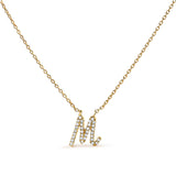 10K White Gold Diamond Accent "A" Initial Script Style Pendant Necklace