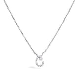 10K White Gold Diamond Accent "A" Initial Script Style Pendant Necklace