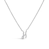 10K White Gold Diamond Accent "A" Initial Script Style Pendant Necklace