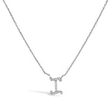 10K White Gold Diamond Accent "A" Initial Script Style Pendant Necklace