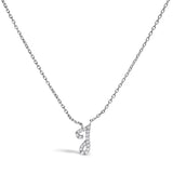10K White Gold Diamond Accent "A" Initial Script Style Pendant Necklace