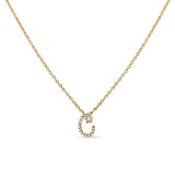 10K White Gold Diamond Accent "A" Initial Script Style Pendant Necklace