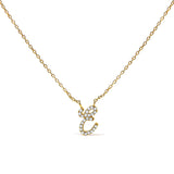 10K White Gold Diamond Accent "A" Initial Script Style Pendant Necklace