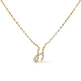 10K White Gold Diamond Accent "A" Initial Script Style Pendant Necklace