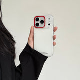 Red Lens-ring Phone Case With A Dachshund Stand
