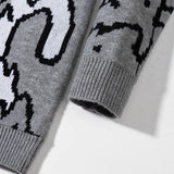 Mens Cute And Quirky Cat-print Knit Sweater
