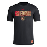 adidas Mens FC Short Sleeve Pre-Game T-Shirt Black/Atlanta United XX-Large