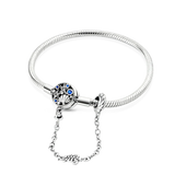 Silver Plated Stars Heart Shape Butterflies Clover Clasp Bracelet for Women Fit Original Charms Beads DIY Making Gift