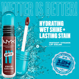 NYX PROFESSIONAL MAKEUP Lip IV Hydrating Glossy Lip Stain with 12HR Hydration - Drippin In Rose (Pink)