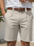 Business-Casual Slim-Fit Straight-Leg Shorts For Men