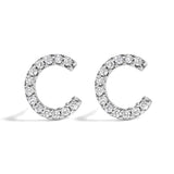 10K White Gold 1/10 Cttw Diamond Initial â€œAâ€ Stud Earring