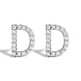 10K White Gold 1/10 Cttw Diamond Initial â€œAâ€ Stud Earring