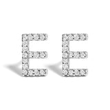 10K White Gold 1/10 Cttw Diamond Initial â€œAâ€ Stud Earring