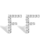 10K White Gold 1/10 Cttw Diamond Initial â€œAâ€ Stud Earring