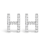 10K White Gold 1/10 Cttw Diamond Initial â€œAâ€ Stud Earring