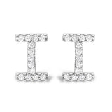 10K White Gold 1/10 Cttw Diamond Initial â€œAâ€ Stud Earring