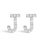 10K White Gold 1/10 Cttw Diamond Initial â€œAâ€ Stud Earring