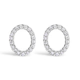 10K White Gold 1/10 Cttw Diamond Initial â€œAâ€ Stud Earring
