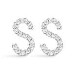 10K White Gold 1/10 Cttw Diamond Initial â€œAâ€ Stud Earring