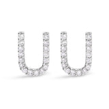 10K White Gold 1/10 Cttw Diamond Initial â€œAâ€ Stud Earring