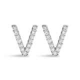 10K White Gold 1/10 Cttw Diamond Initial â€œAâ€ Stud Earring