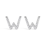 10K White Gold 1/10 Cttw Diamond Initial â€œAâ€ Stud Earring