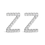 10K White Gold 1/10 Cttw Diamond Initial â€œAâ€ Stud Earring