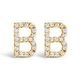 10K White Gold 1/10 Cttw Diamond Initial â€œAâ€ Stud Earring