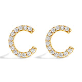10K White Gold 1/10 Cttw Diamond Initial â€œAâ€ Stud Earring