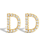 10K White Gold 1/10 Cttw Diamond Initial â€œAâ€ Stud Earring