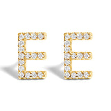 10K White Gold 1/10 Cttw Diamond Initial â€œAâ€ Stud Earring