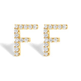 10K White Gold 1/10 Cttw Diamond Initial â€œAâ€ Stud Earring