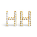 10K White Gold 1/10 Cttw Diamond Initial â€œAâ€ Stud Earring