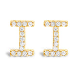 10K White Gold 1/10 Cttw Diamond Initial â€œAâ€ Stud Earring