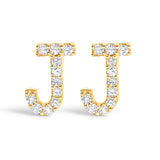 10K White Gold 1/10 Cttw Diamond Initial â€œAâ€ Stud Earring