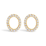 10K White Gold 1/10 Cttw Diamond Initial â€œAâ€ Stud Earring