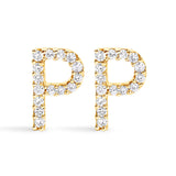 10K White Gold 1/10 Cttw Diamond Initial â€œAâ€ Stud Earring