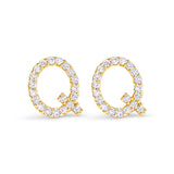 10K White Gold 1/10 Cttw Diamond Initial â€œAâ€ Stud Earring