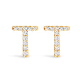 10K White Gold 1/10 Cttw Diamond Initial â€œAâ€ Stud Earring