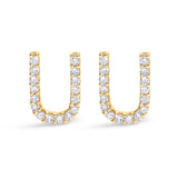 10K White Gold 1/10 Cttw Diamond Initial â€œAâ€ Stud Earring