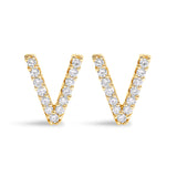 10K White Gold 1/10 Cttw Diamond Initial â€œAâ€ Stud Earring