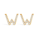 10K White Gold 1/10 Cttw Diamond Initial â€œAâ€ Stud Earring
