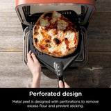 Ninja XSKOPPL Woodfire Outdoor Perforated Pizza Peel, Compatible with Ninja Woodfire Outdoor Oven (OO100 series), Hanging Drawstring, Aluminum, Grey/Black