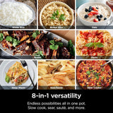 Ninja MC1101 Foodi Everyday Possible Cooker Pro, 8-in-1 Versatility, One-Pot Faster Cooking Replaces 10 Tools, Family-Sized Capacity with Adjustable Temp Control, 6.5 quarts, Midnight Blue